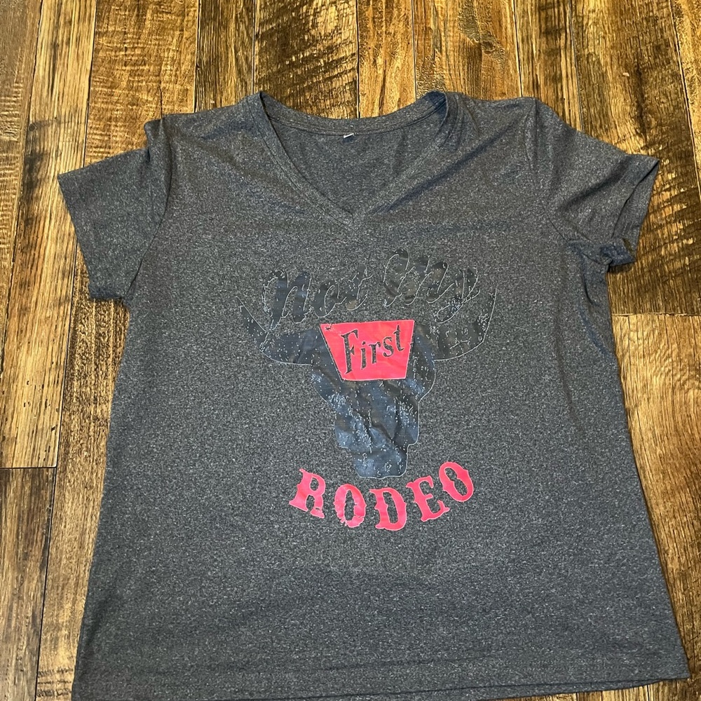 Charcoal Rodeo Women's V-Neck Tee